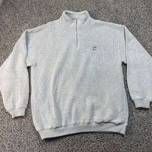 Big Dogs Mens XL 1/4 Zip Pullover Sweatshirt Gray Embroidered‎ Logo Casual